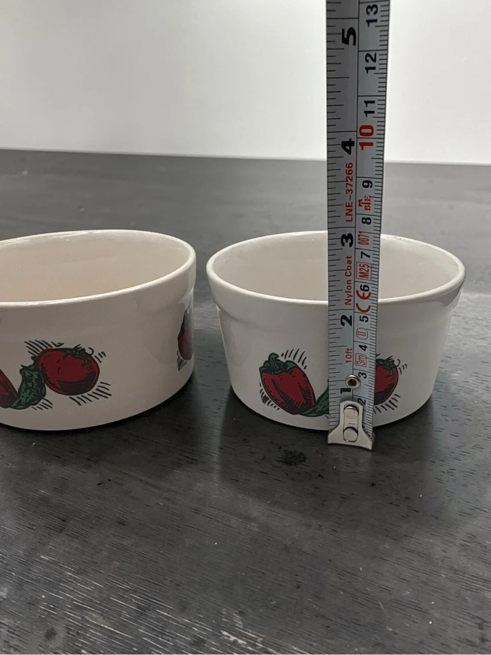 Vintage 90s Houston Foods Ceramic Ramekins Tidbit Set Of 2 Dish Dip Bowl Peppers